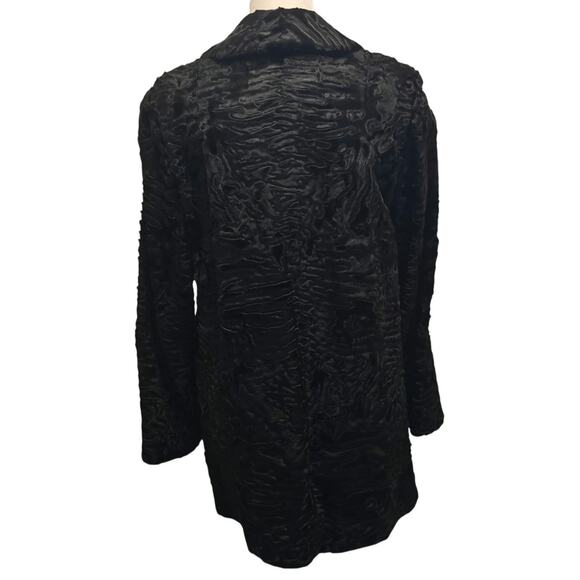Black Swakara wool Coat by furs Alixandre NY sz M - Picture 3 of 8